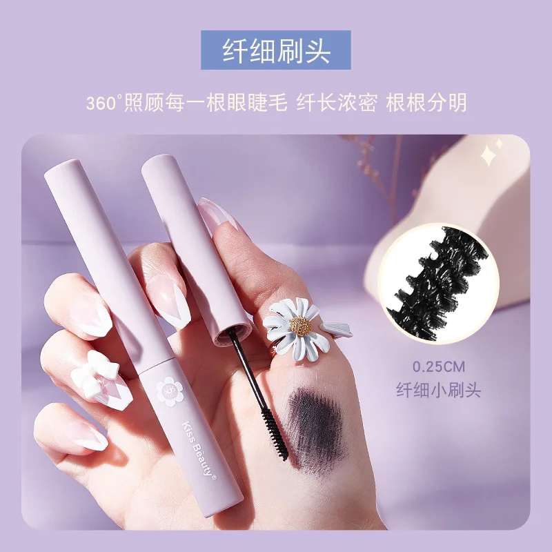Silk Fiber Matte Mascara Eye Makeup Ultra-Fine Brush Lengthens Eyelashes Waterproof Fast Dry Black Curling Mascara Comestic 5g