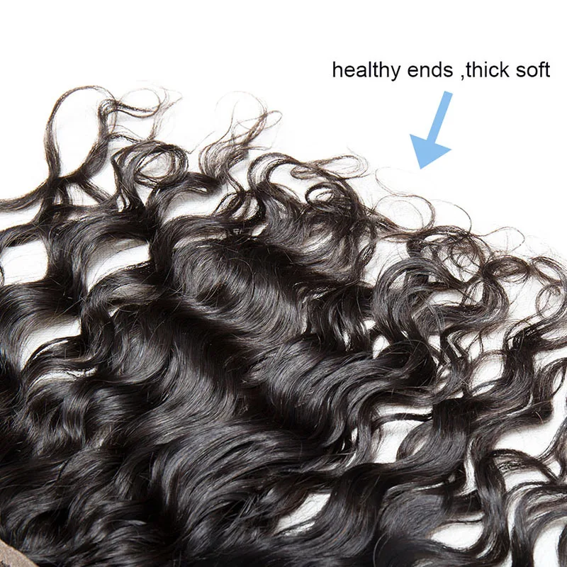 13x4 レースフロント ウォーターウェーブ イヤー・トゥ・イヤー 透明レースフロント 生え際処理済み ベビーヘア付き フリーパート ブラジリアンバージンヘア