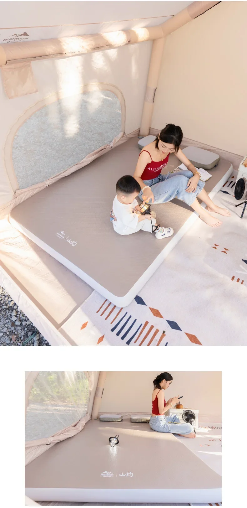 Lohascamping Luftmatratze Kompaktes Klappbett Camping-Zeltmatte für 1-2 Personen Aufblasbare Matte 10cm Dick Schlafmatte – Detail 15