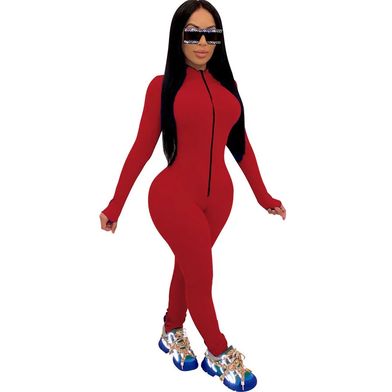 Women Long Sleeve Velvet Zipper Fitness Bodycon Playsuit Autumn Winter Fashion Jumpsuit 2023 Fall Clothes New Streetwear Romper