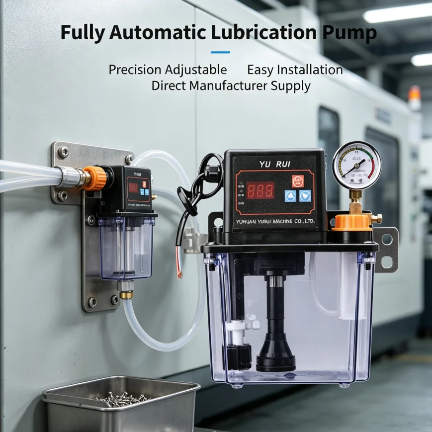 Automatic Digital Display Electromagnetic Lubrication Pump 220V CNC Machine Tool Oil Lubricator with Pressure Gauge