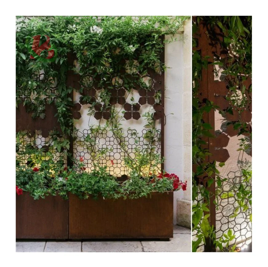 

Large Outdoor Garden Decorative Corten Steel Metal Screen Planter Pot for Home Use