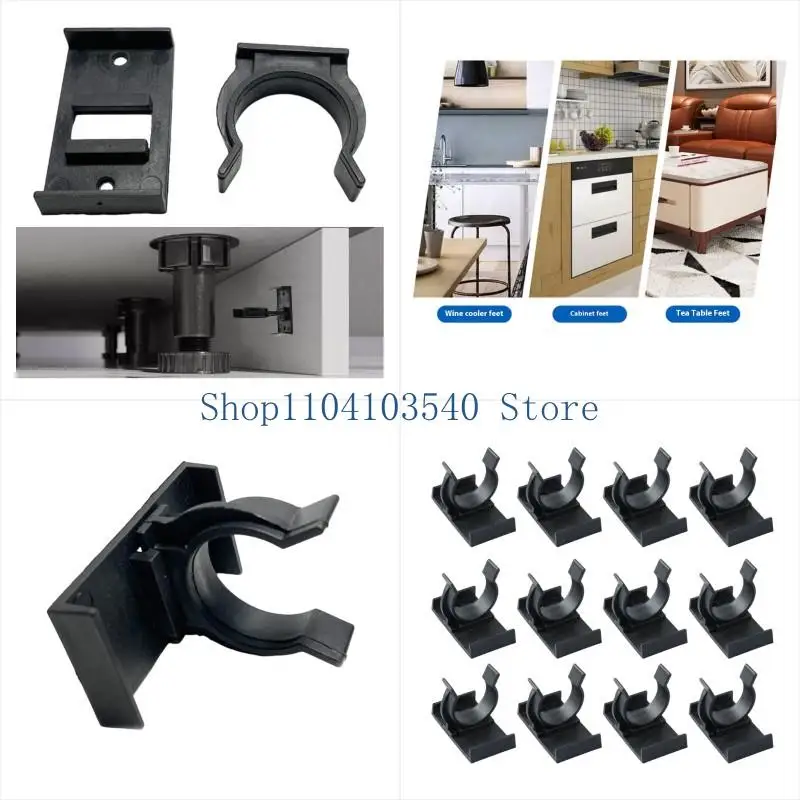 02DC 12Pieces Cabinet Foot Clip Accessory for Kitchen Baseboards Screwless Designs