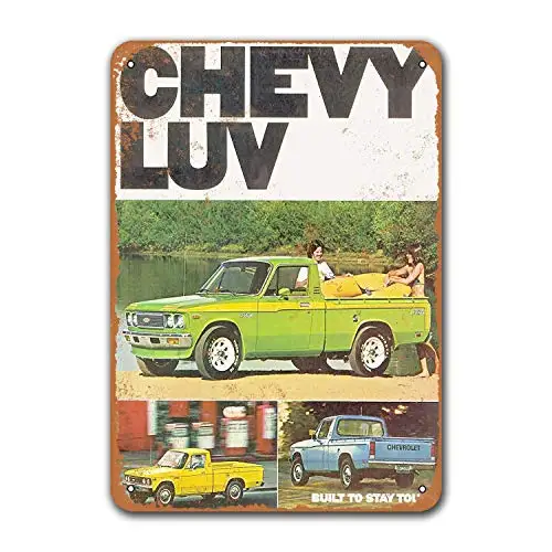 Restaurant Pub Office Bar Poster Game Room Dorm Wall Decor Car Tin Signs Vintage Metal 1977 Chevy Luv Trucks 12x16 inches