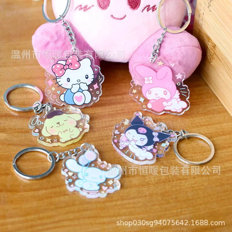 Sanrio Anime Kuromi Hello Kitty Cinnamoroll Kawaii Girl Keychain Cosplay Accessories Car Key Pendant Cute Doll Boy Girl Toy Gift