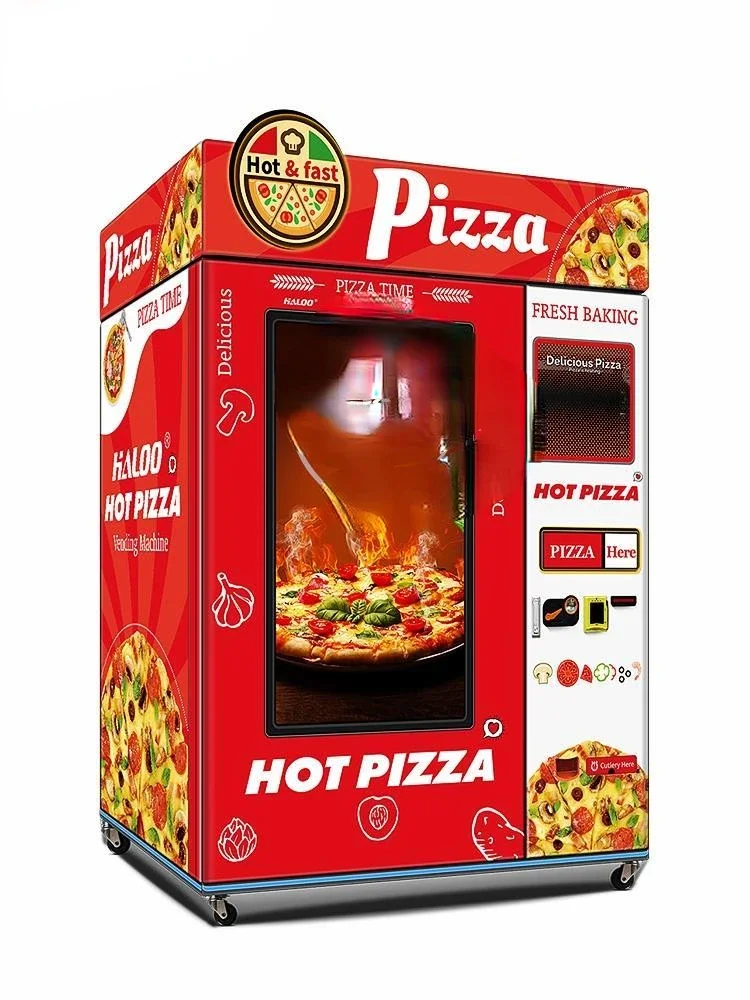 Vendite calde Distributore automatico per pizza per alimenti rapidi Distributore automatico a grande schermo Logo personalizzato Luce a LED sulla macchina