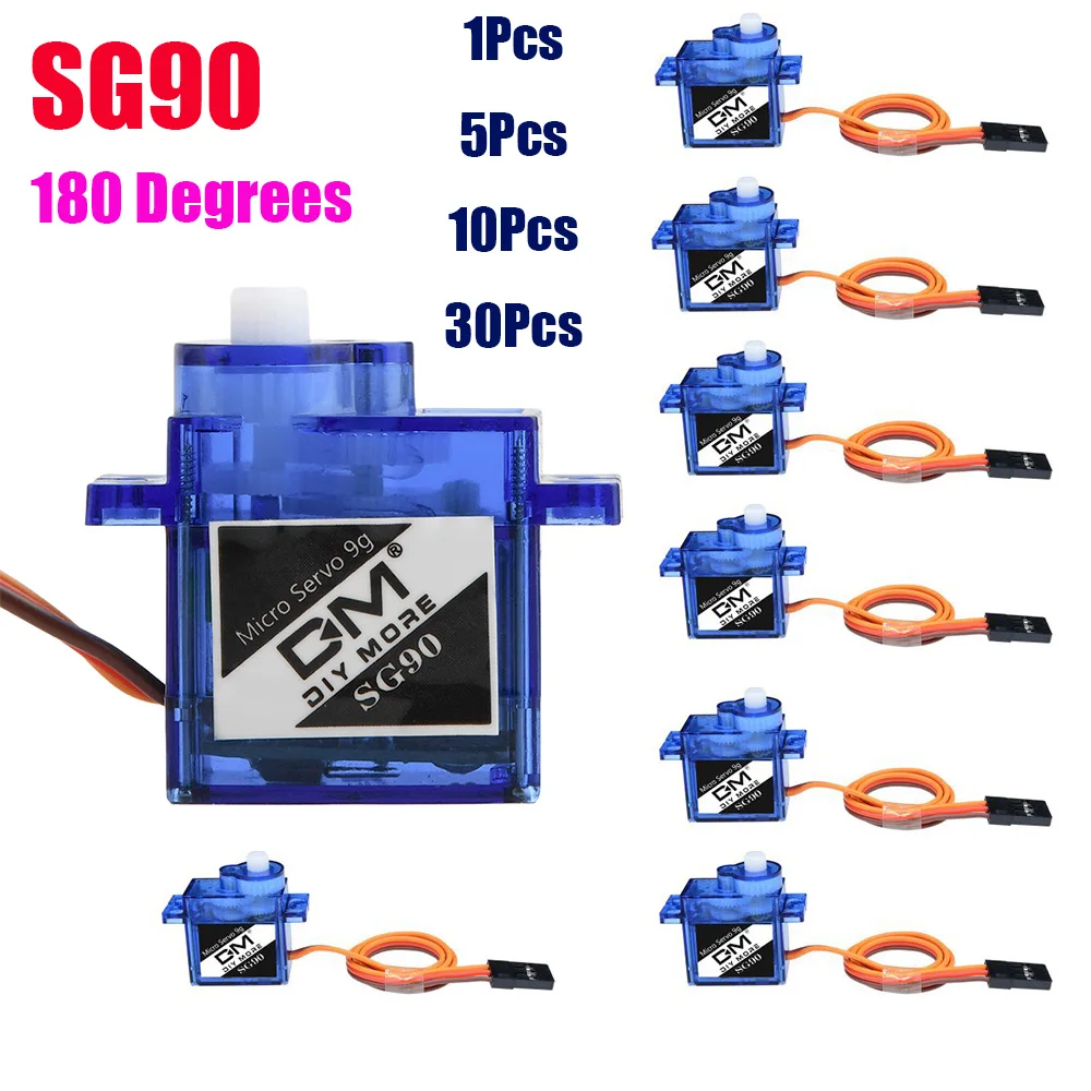 1-100Pcs SG90 9G Micro Servo For RC Airplanes Fixed Wing Airplane Model Telecontrol Airplane Toy Mini Servo Motor 450 Helicopter