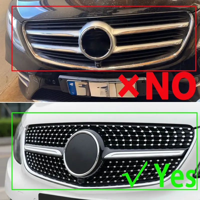 

Diamond Style Shape Grill Grille Black For Merce des Ben z V-Class W447 V250 V300 V260 2015~2019 Front Bumper Grille Racing Gril