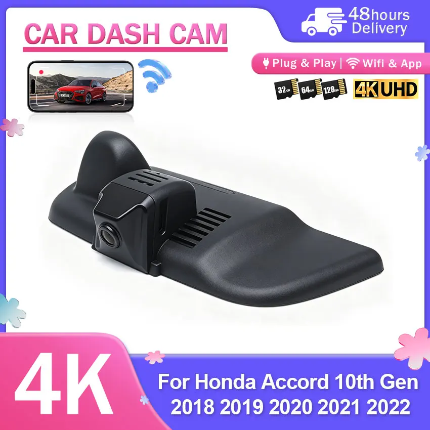 Dash cam Video Recorder 4K Car Camera For Honda Accord 10th Gen 2018-2022 Car DVR Voice Control Dash Night Vision Dashcam
