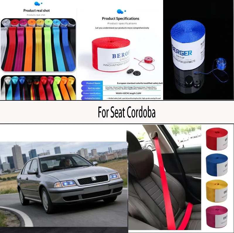 

For Seat Cordoba Car Seat Belt Seatbelt Webbing Lap Retractable Safety Strap 48MM