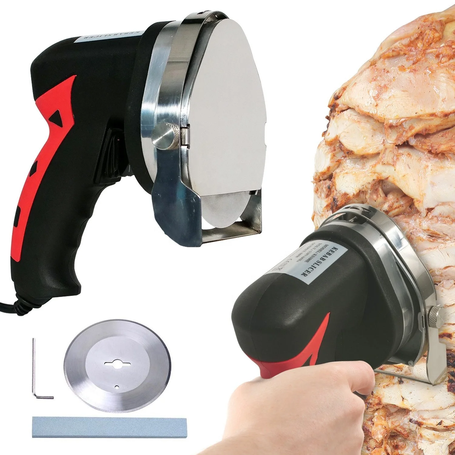 

-for KS100E Commercial Mini Manual Meat Slicer Turkish Kebab Machine Doner Kebab Cutter