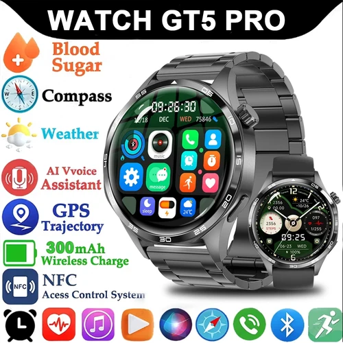 화웨이 GT5 프로 GPS NFC 스마트 워치 남성용, 360*360 AMOLED 화면 심박수 블루투스 통화, IP67 방수, 남자 스마트워치 2024 