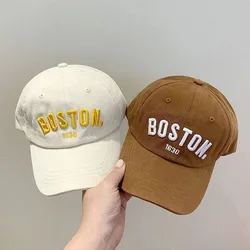Korean Letters Embroidery Baseball Cap for Kids Boys Girls Summer Adjustable Hip Hop Sun Hat Children Snapback Caps Gorras кепка