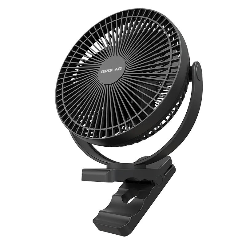 OPOLAR Rechargeable 8inch Clip Fan Strong Silent Wind Mini USB Fan Sturdy Clamp for Baby Stroller Camping Home Outdoor 10,000mAh