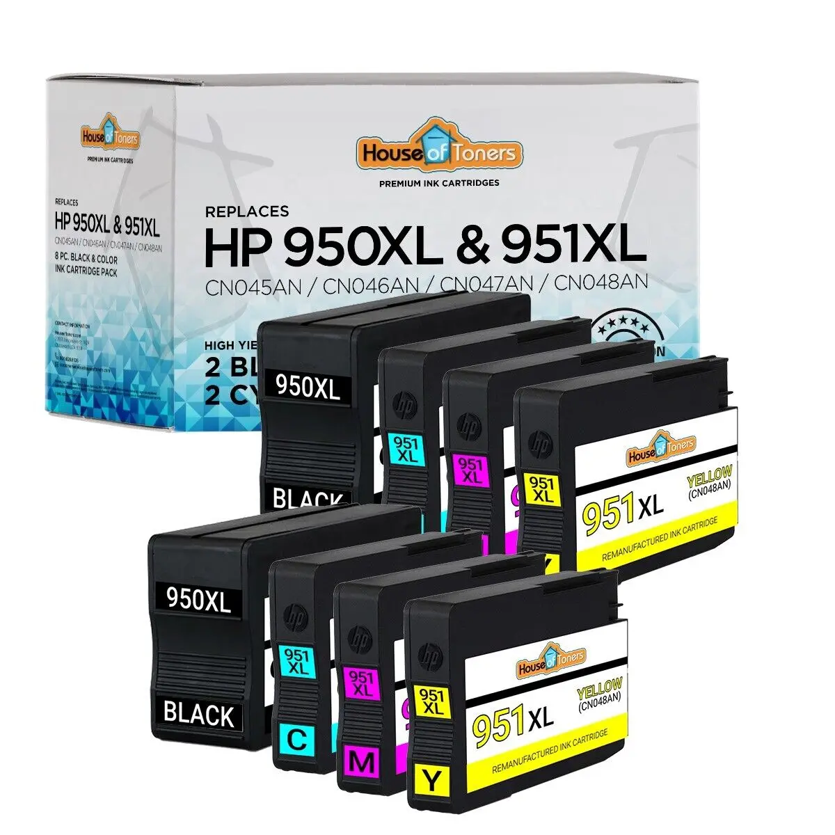 8PK 950XL 951XL Kartrid Tinta untuk HP Officejet Pro 8610 8615 8620 8625 8630