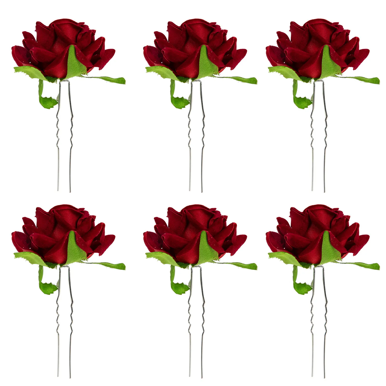 

Набор из 6 заколок для волос в виде роз, U-образные вилки для волос, элегантные свадебные украшения для прически, декоративные заколки для особых случаев