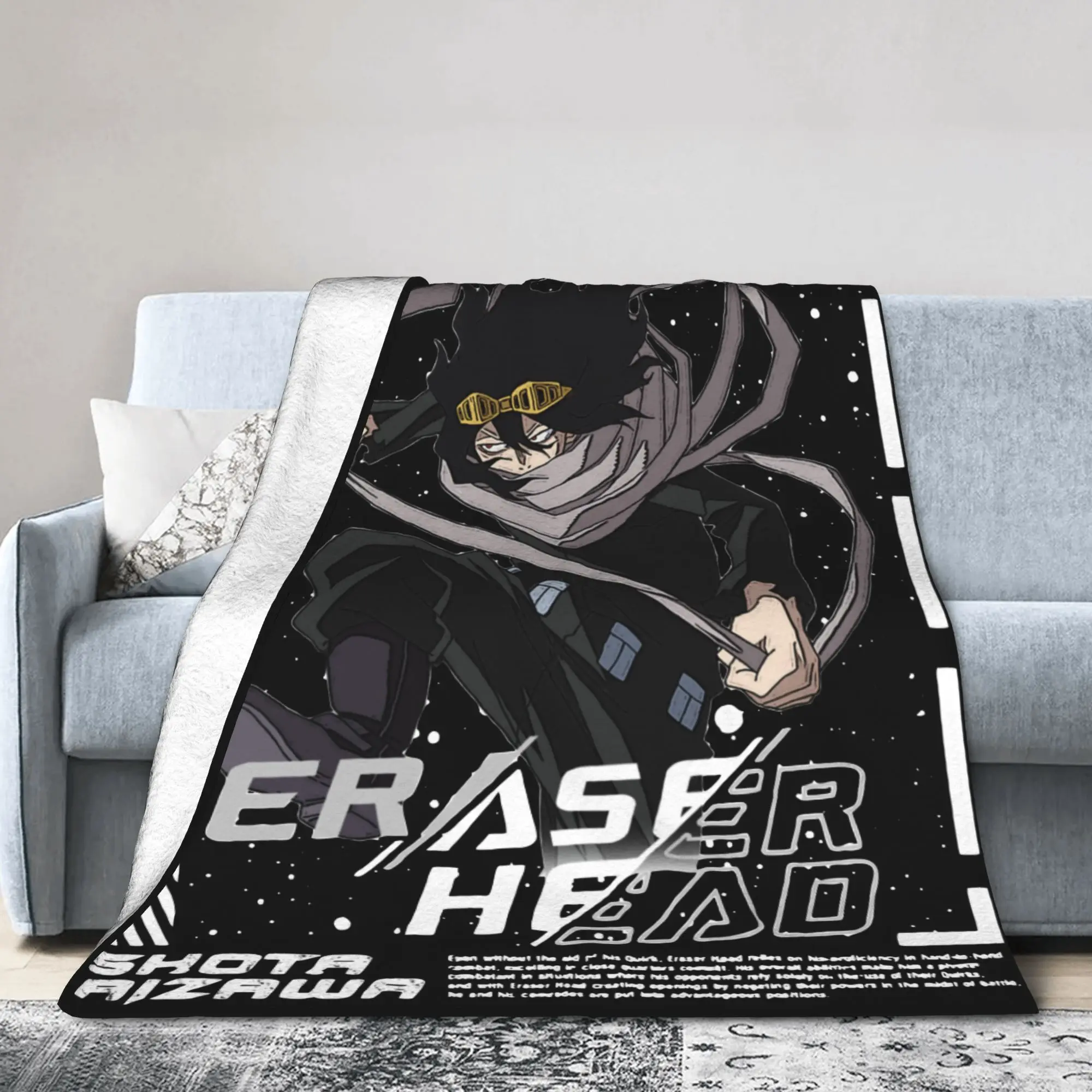 Eraser Head Aizawa Shouta My Hero Academia Throw Blankets Boku No Hero Academia Blankets Home Couch Super Warm Bedding Throws,