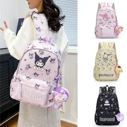 Sanrio Kuromi-mochila bonita de Hello Kitty para estudiante de secundaria, morral escolar de dibujos animados a la moda, bolso de gran capacidad para niñas, nuevo estilo 2024