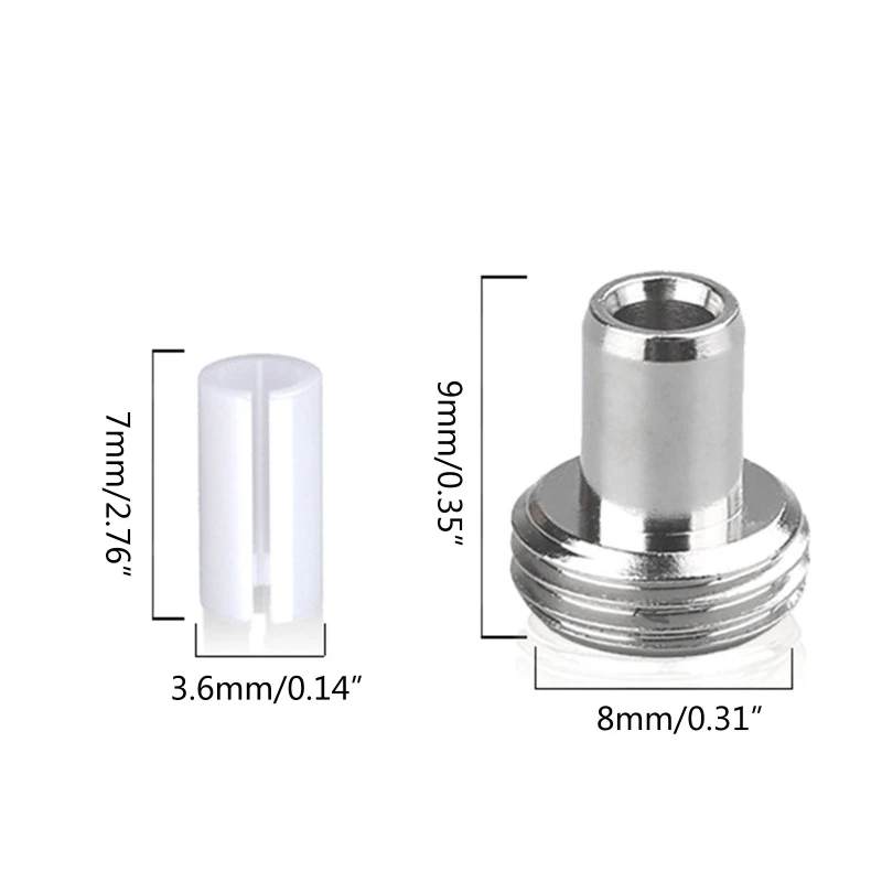 2x Ceramic Tube Sleeves with 2x Metal Fitting Connectors Replacement Parts