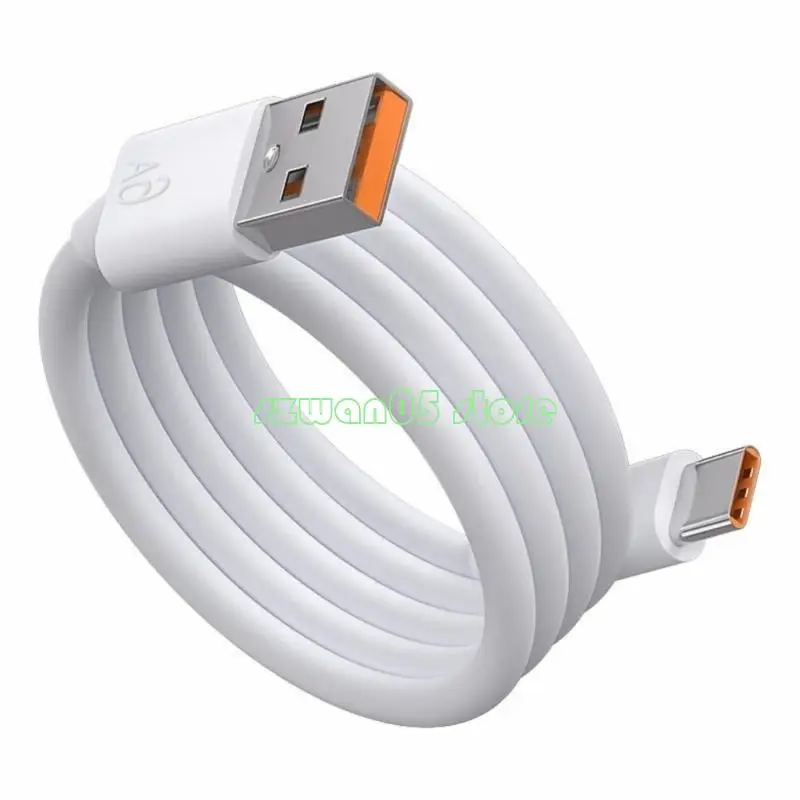 H7BE USB إلى النوع C شحن كابل الدعم الأبيض 66W شحن سريع للهواتف الذكية