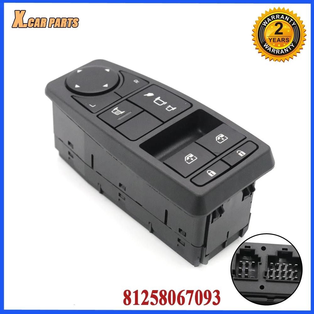 

Car Driver Side Power Window Master Lifter Control Switch 81258067093 For MAN Truck Man TGS TGX TGL TGM LHD 81258067063