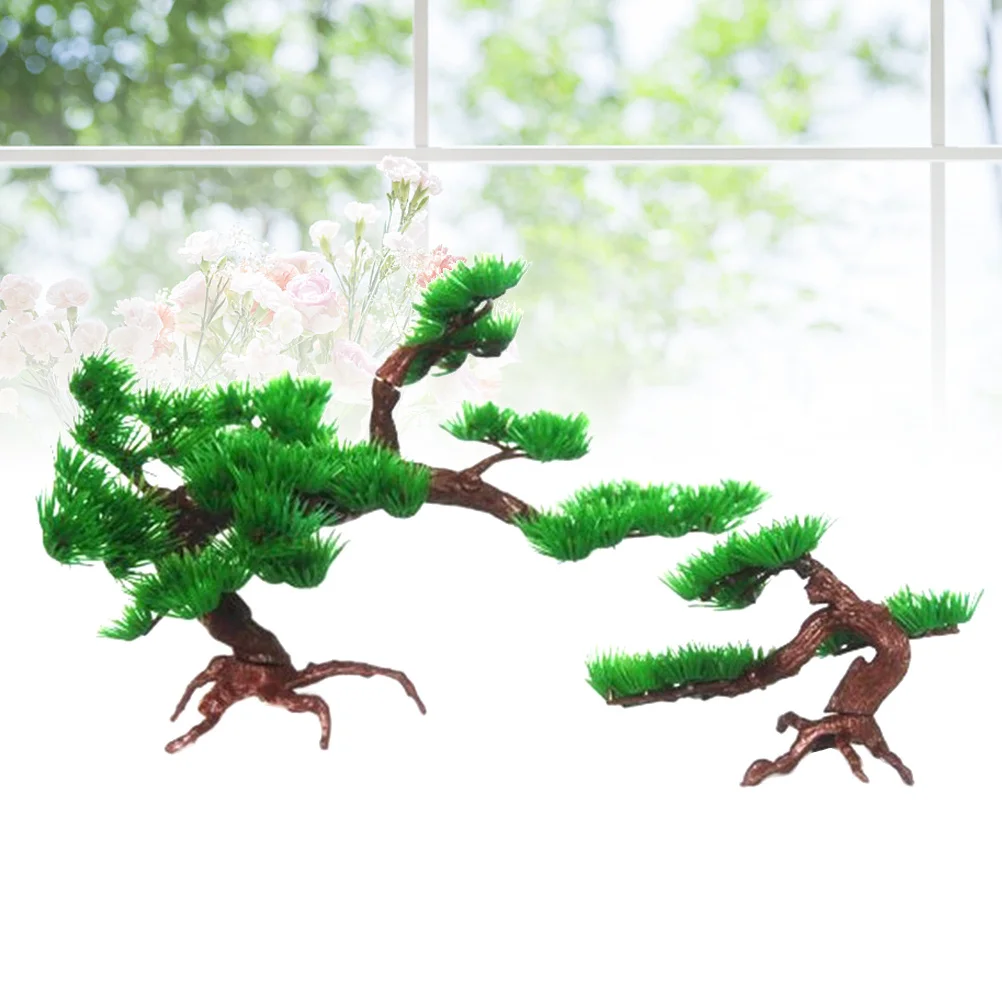 

2Pcs Simulation Green Pine Trees Aquarium Artificial Plant Natural Fish Tank Decoration Realistic Plastic Fish Tank Ornament