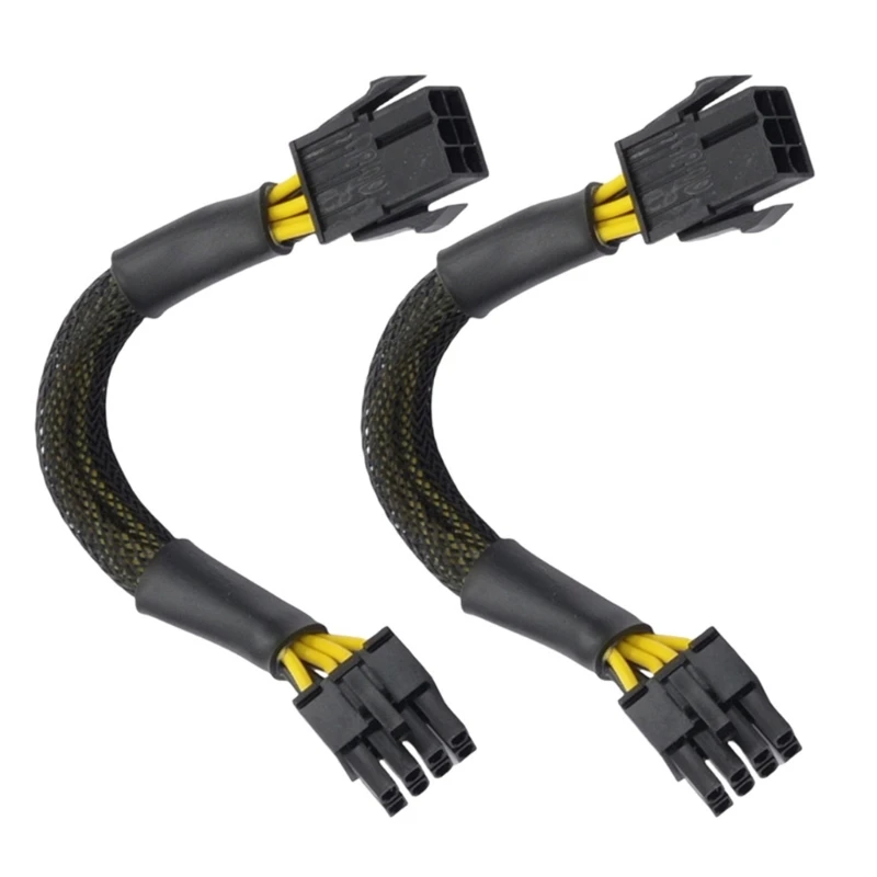 Y1UB CPU 6Pin to 8Pin Power Supply line Graphics Video Card Extender Cable Power