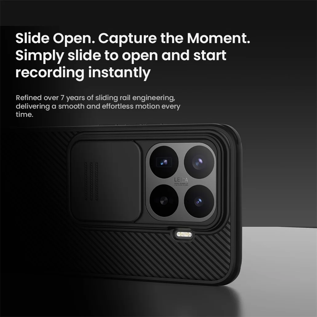 NILLKIN Etui CamShield Pro do Xiaomi 17T / 17T Pro, odporne na wstrząsy, antypoślizgowe, z osłoną na aparat z funkcją prywatności, do Xiaomi 15T / 15T Pro — zdjęcie produktu 3