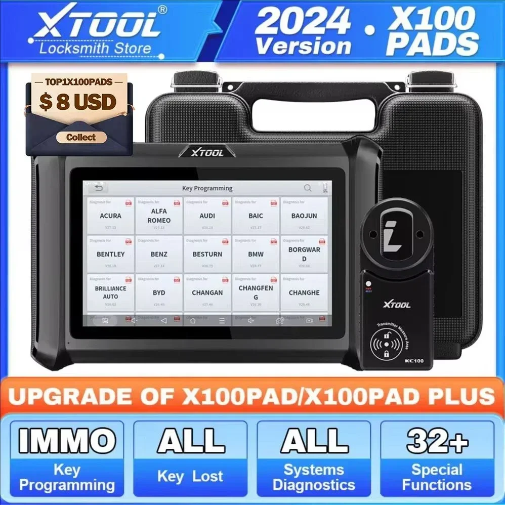 XTOOL X100 PADS IMMO Key Programming Tools All Key Lost OBD2 All System Diagnostic Scaner Upgraded of X100 PAD X100PAD2 EEPROM