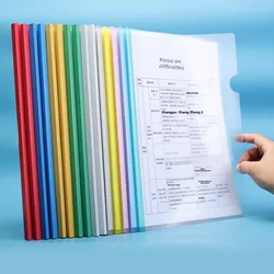 A4 Thickened Pull Ring Clip Wholesale Colorful Student Test Paper Storage Clip Transparent Office Supplies Storage File Folder