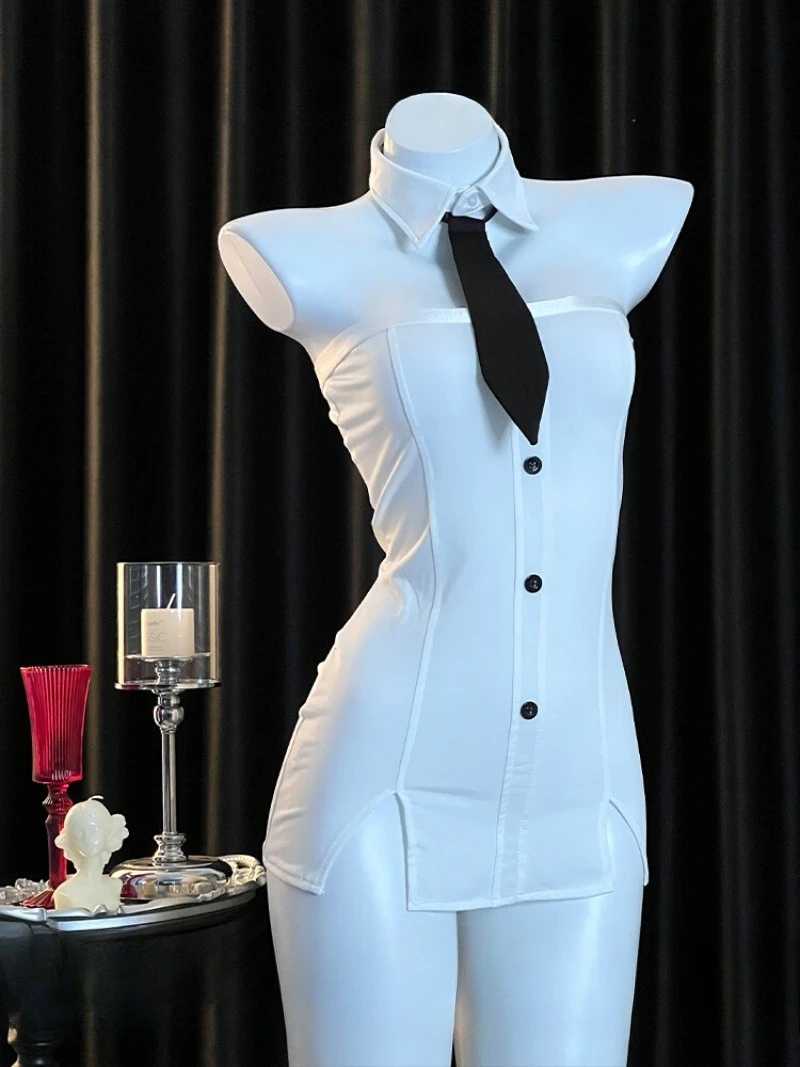 

Office Secretary Roleplay Outfit for Women,Strapless Sexy Uniform,Mature Seductive Lingerie,Hip-hugging Pajamas,Romantic Erotic