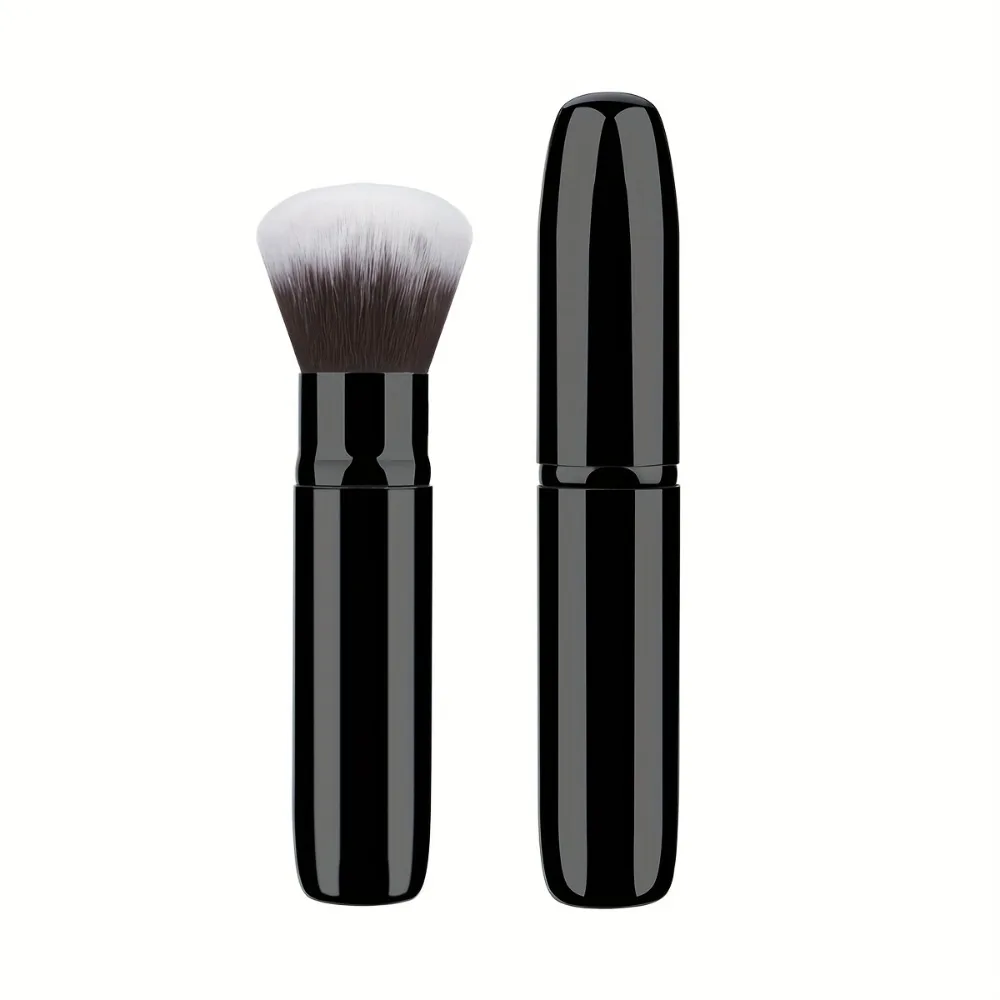 Mini pennello per trucco Tubo in alluminio retrattile con setole morbide per fondotinta in polvere per fard Strumento di bellezza adatto ai viaggi ​