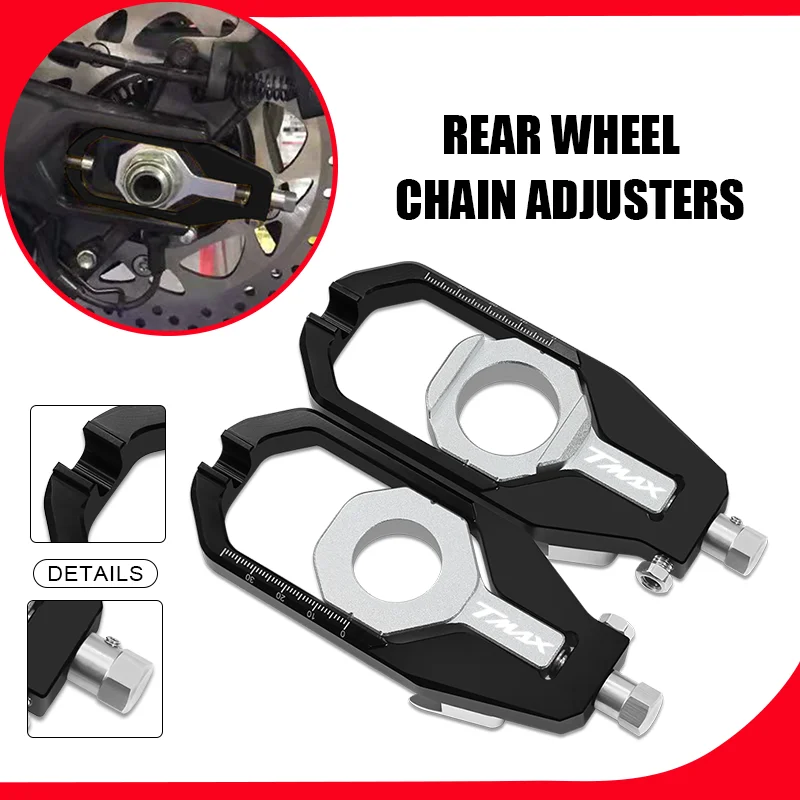 

T-MAX Motorcycle Rear Wheel Chain Axle Adjusters For TMAX530 DX SX TMAX 560 TECH MAX 12-24 Block Axle Spool Tensioners tmax530