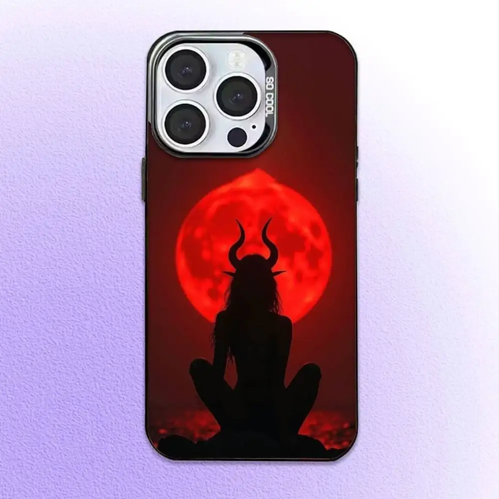 Gothic Witch Satan Phone Case  For iPhone17,16,15,14,13,12,11 Plus,Pro Max Black Candy Matte Shockproof Cover