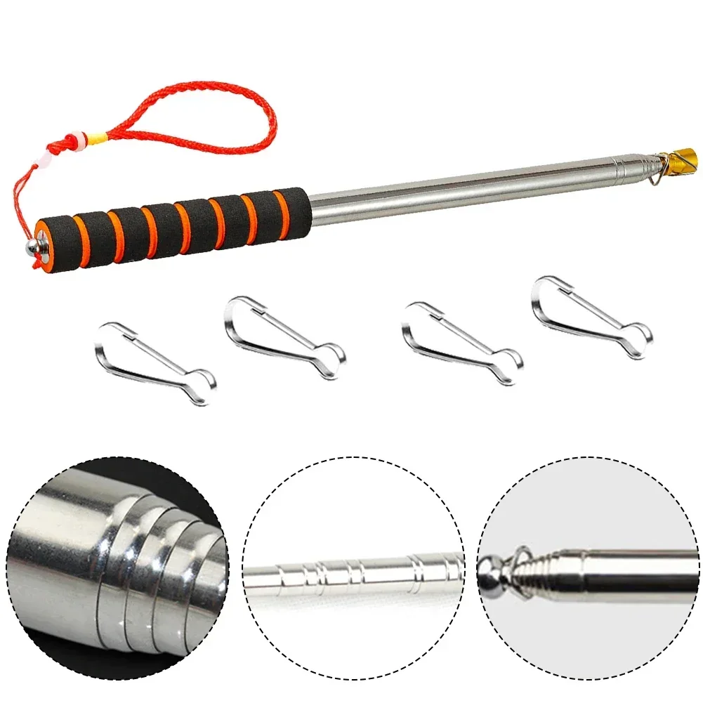 1pc Flag Pole With 4 Pcs & Clips 3 Meters Telescopic Handheld Flagpole Household Hand Tools Replacement Accessories