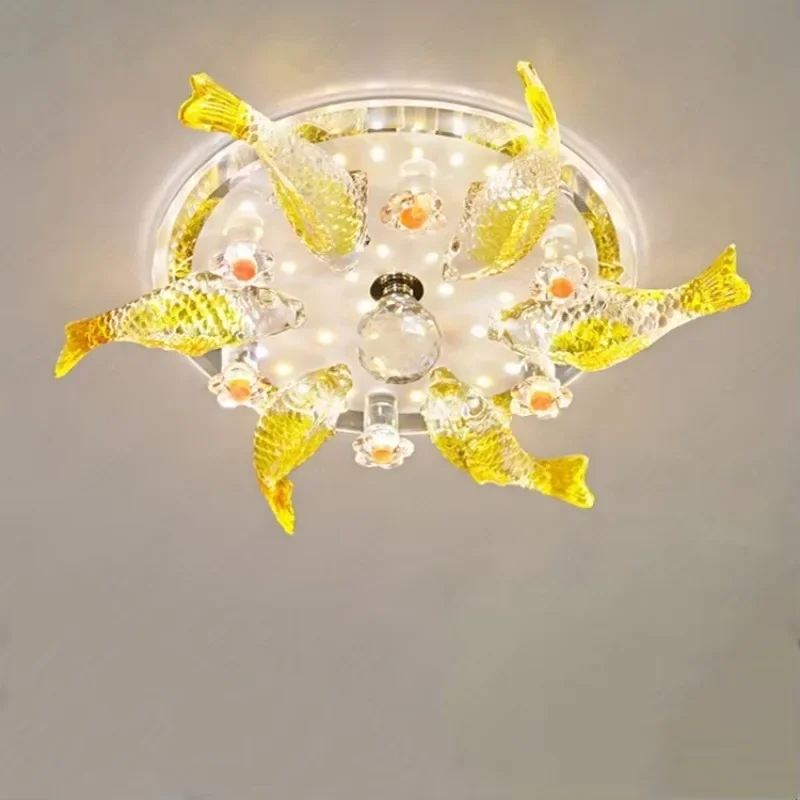 Crystal Led Aisle Fish-shaped Porch Balcony Ceiling Lamp