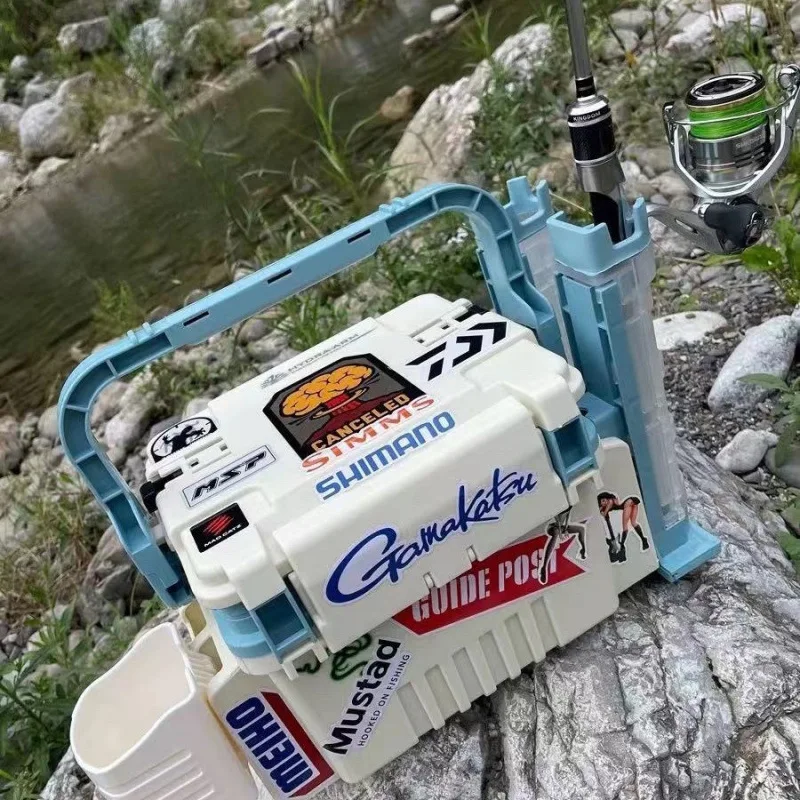 

Коробка для рыболовных снастей большой емкости с самоблокировкой, мультиорганайзер для приманок и приманок, прочный контейнер для морской рыбалки