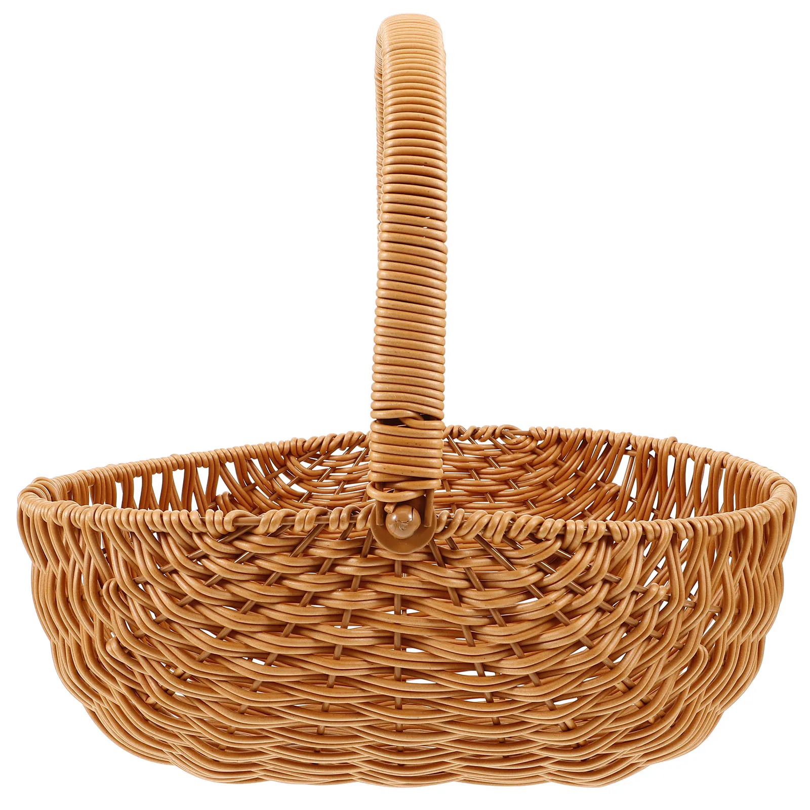 

Wooden Flower Basket 30cmx24cm H woven Small Baskets for Favors Light Brown Rustic Decorative Floral Wedding Party Favor Storage