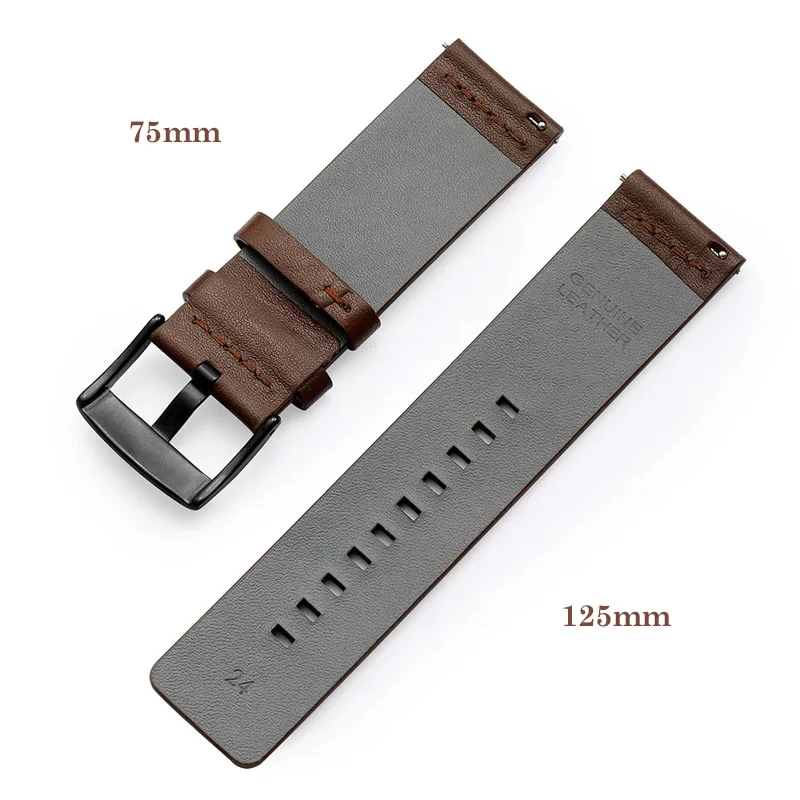 20mm 22mm Leather Band for Samsung Galaxy Watch Strap 6 5 4 40mm 44mm Active 2 Gear S3 Bracelet for Amazfit Huawei Watch Correa