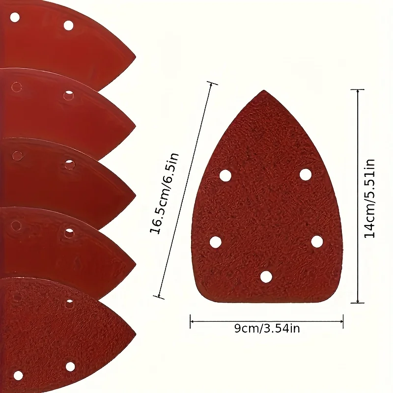 15pcs Self-Adhesive Triangle Sandpaper Discs 5-Hole Delta Sander Hook Loop Abrasive Tools for Polishing