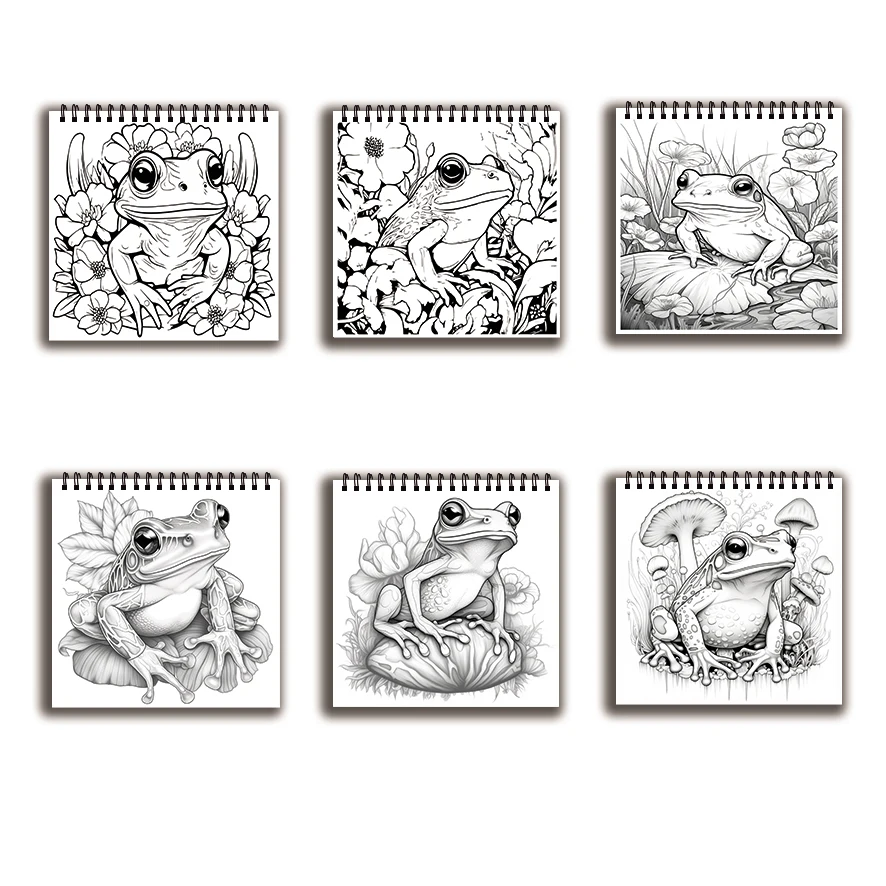 큰 눈 개구리 색칠하기 책-8.27x8.27 인치, 32 페이지 색칠하기 책-가족 또는 친구를 위한 이상적인 선물