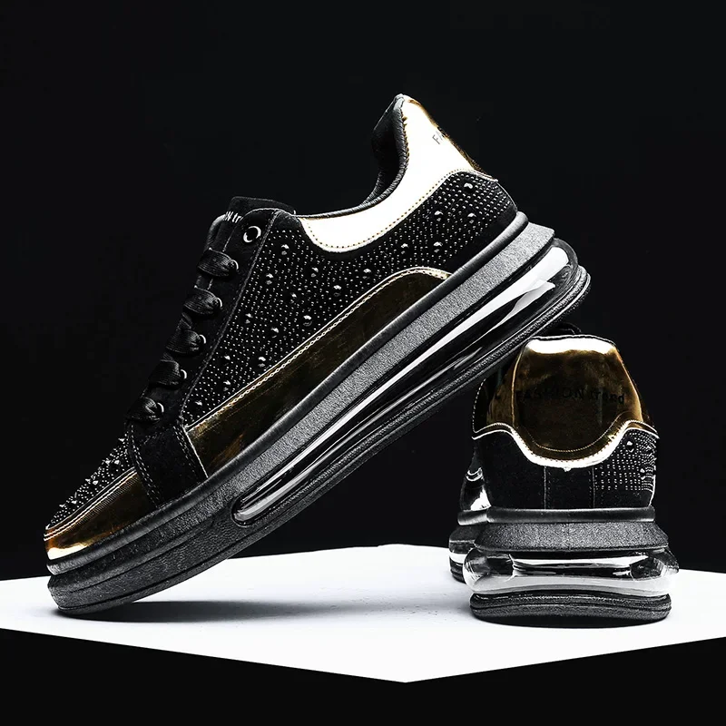 

2025 Spring New Man Casual Shoes Fashion Comfortable Wear-resistant Male Sneakers Air Cushion Non-slip Sports Board Shoe for Men