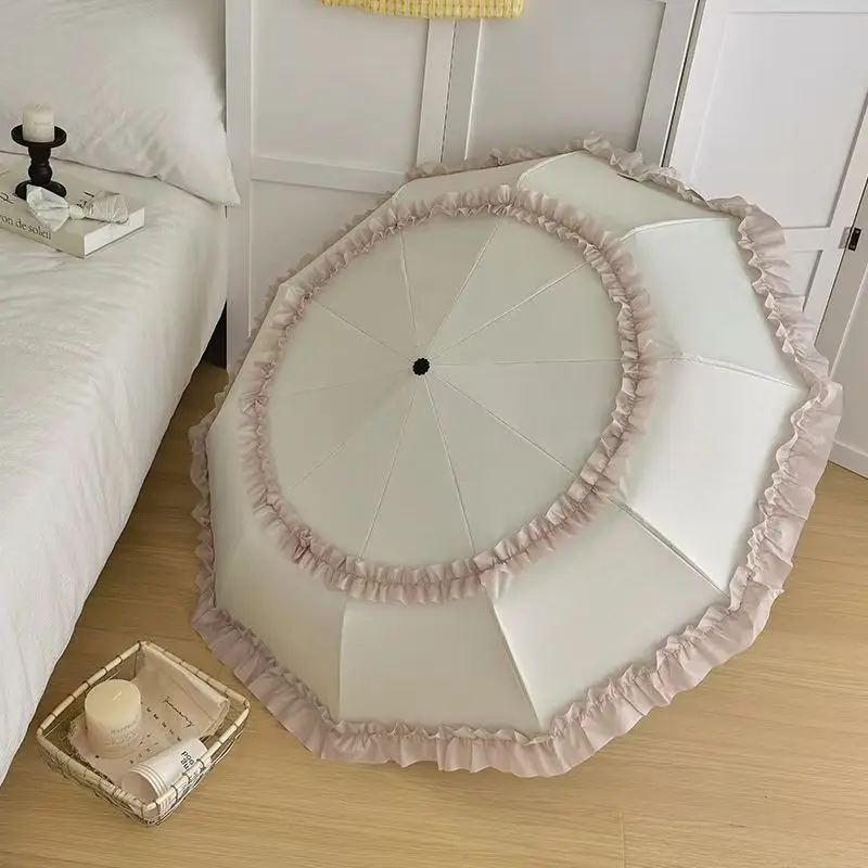 Vintage Parasol  Lolita Umbrella  Foldable Sun & Rain Umbrella  Princess Style Photoshoot Props Party Decoration Travel Umbrella