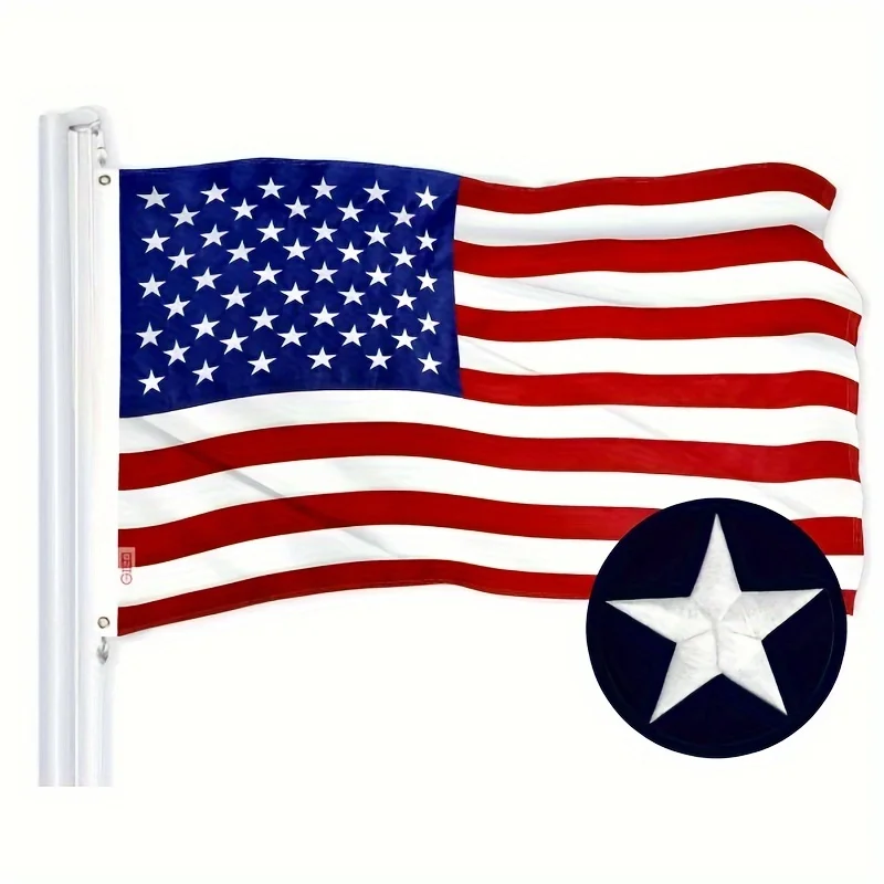 

American USA Flag 3x5 Ft Embroidered 210D Polyester Country Flag Embroidered Stars Sewn Stripes Indoor Outdoor