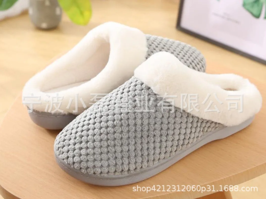 

House Slipper Women Fluffy Fuzzy Winter Warm Fur Plush Indoor Lazy Female Thermal Furry Home Shoe Flat Flip Flop Ladies Men Male