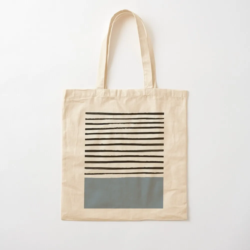 Dusty Blue x Stripe Tote Bag reusable shopping bag shopper bag women canvas supermarket folding bags woman 2025