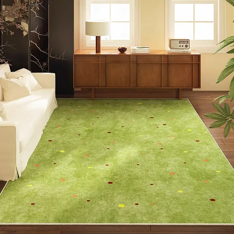 

Green Polka Dot Carpet Floral Line Rugs Geometric Decoration Rug Minimalist Plaid Living Room Carpets Bedroom Easy Clean Carpet