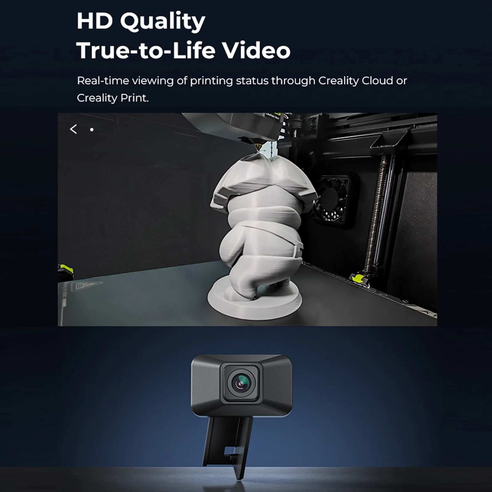 Creality AI Camera Control Intelligent Assistant Support Real Time Viewing and Time-lapse Filming for K1C/ K1/K1 Max 3D Printers