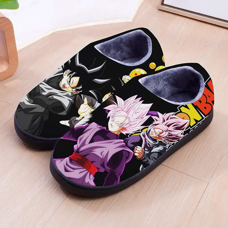 New Anime Dragon Ball Vegeta All Forms Print Winter Plush Slippers Blue Super Saiyan Warm Fluffy Non-Slip House Slippers view 6