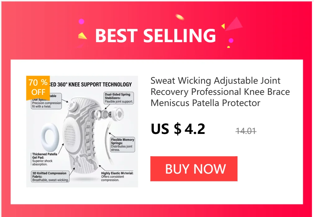 Sweat Wicking Adjustable Joint Recovery Professional Knee Brace Meniscus Patella Protector Powerlifting Hiking Football Home Gym